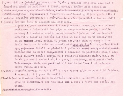 mirzin dnevnik, 1 strana, detalj, vraćanje sa ljuše